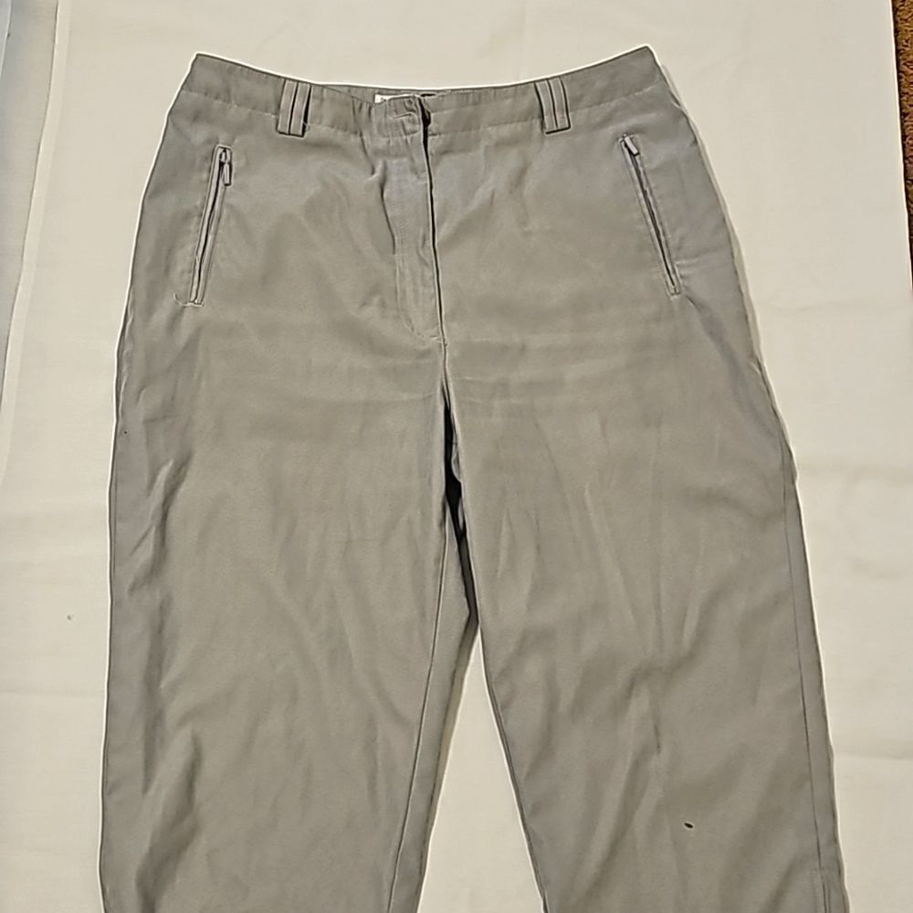 Jamie Sadock Capri Pants Zip Front Pockets Grey Light Weight Golf‎ Size 10